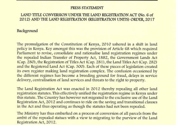 Lands Ministry starts implementation of Registration Act, 2012